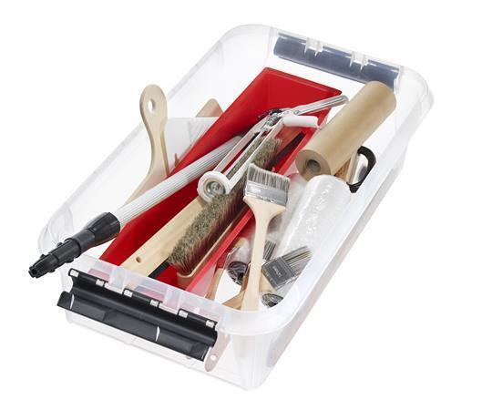 Úložný box "Classic 35", průhledný, plast, 31 l, černé úchytky, kolečka, SMARTSTORE 3541070