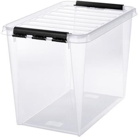 Úložný box "Classic 65", plast, průhledný, 61 l, černé úchytky, SMARTSTORE 3477070