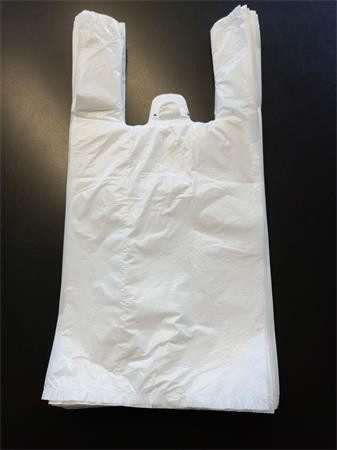 Mikrotenová taška s uchy, bílá, 19 x 8 x 39 cm, 500 ks/balení, PDP_054