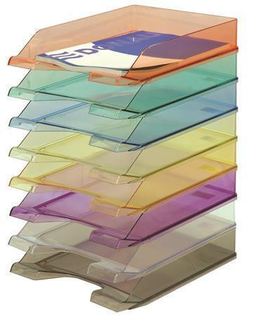 Odkladač, transparentní, červený, plastový, DONAU