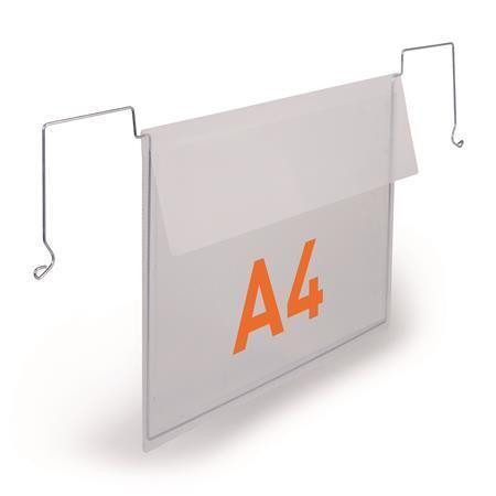 Logistická kapsa, transparentní, A4, horizontální, s drátem a klopou, 50 ks / balení, DURABLE 118819