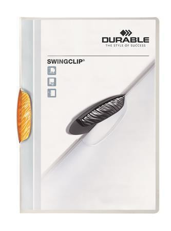 Desky s rychlovazačem "Swingclip 30", oranžová, s klipem, A4, DURABLE 226009