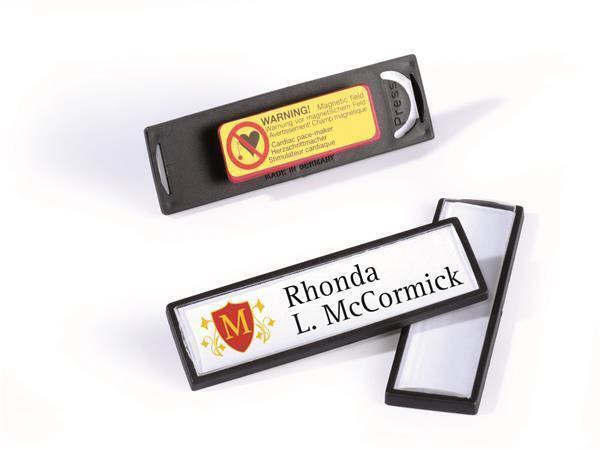 Jmenovka s magnetem "CLIP CARD", černá, 17 x 67 mm, DURABLE 813201