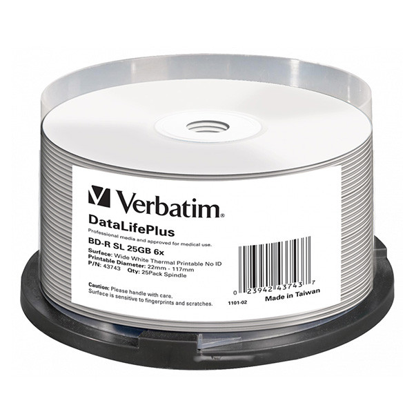 Verbatim BD-R, Single Layer 25GB, spindle, 43743, 6x, 25-pack