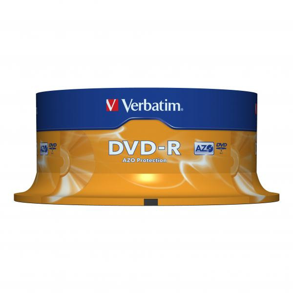 Verbatim DVD-R, Matt Silver, 43522, 4.7GB, 16x, cake box, 25-pack, bez možnosti potisku, 12cm, pro archivaci dat