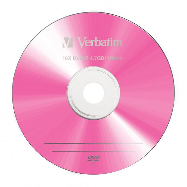 Verbatim DVD-R, Colour, 43557, 4.7GB, 16x, slim box, 5-pack, bez možnosti potisku, 12cm, pro archivaci dat