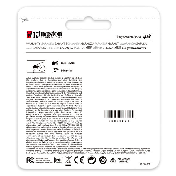 Kingston paměťová karta Canvas Select Plus, 64GB, SDXC, SDC2/64GB, UHS-I U3 (Class 10), A1