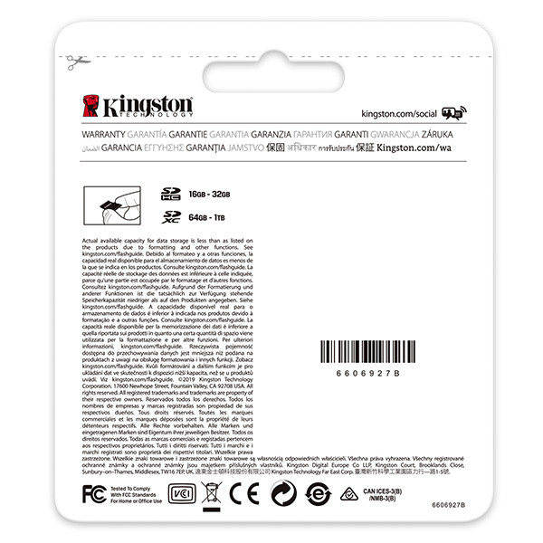 Kingston paměťová karta Canvas Select Plus, 128GB, SDXC, SDC2/128GB, UHS-I U3 (Class 10), A1