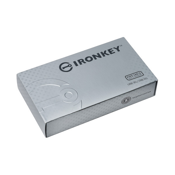 Kingston USB flash disk, USB 3.0, 8GB, IronKey D300S, černý, IKD300S/8GB, USB A, šifrování XTS-AES 256-bit, FIPS 140-2 Level 3