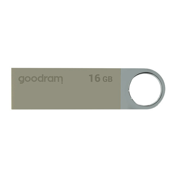Goodram USB flash disk, USB 2.0, 16GB, UUN2, stříbrný, UUN2-0160S0R11, USB A, s poutkem