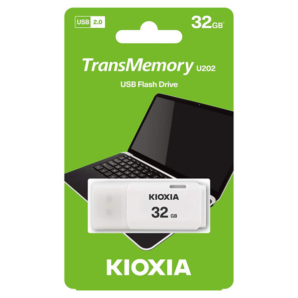Kioxia USB flash disk, USB 2.0, 32GB, Hayabusa U202, Hayabusa U202, bílý, LU202W032GG4