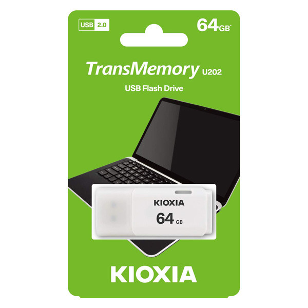 Kioxia USB flash disk, USB 2.0, 64GB, Hayabusa U202, Hayabusa U202, bílý, LU202W064GG4