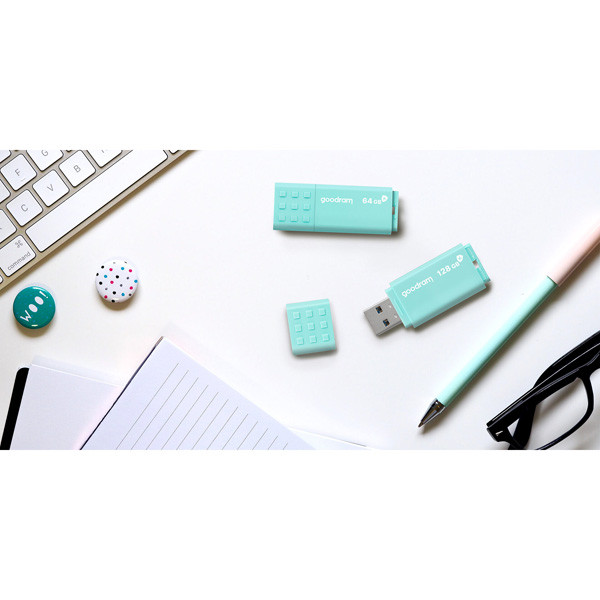 Goodram USB flash disk, USB 3.0, 128GB, UME3, UME3, azurový, UME3-1280CRR11