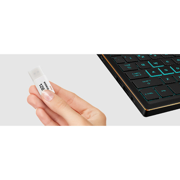 Kioxia USB flash disk, USB 3.0, 128GB, Hayabusa U301, Hayabusa U301, bílý, LU301W128GG4