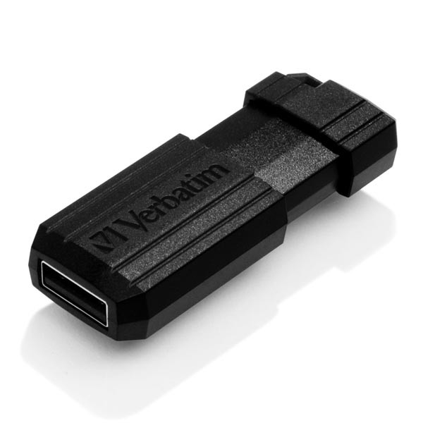 Verbatim USB flash disk, USB 2.0, 8GB, PinStripe, Store N Go, černý, 49062, USB A, s výsuvným konektorem