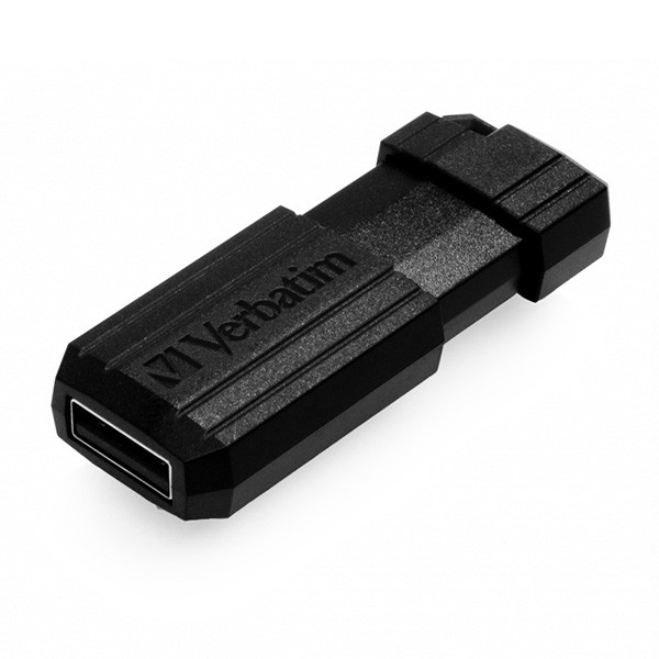 Verbatim USB flash disk, USB 2.0, 64GB, PinStripe, Store N Go, černý, 49065, USB A, s výsuvným konektorem