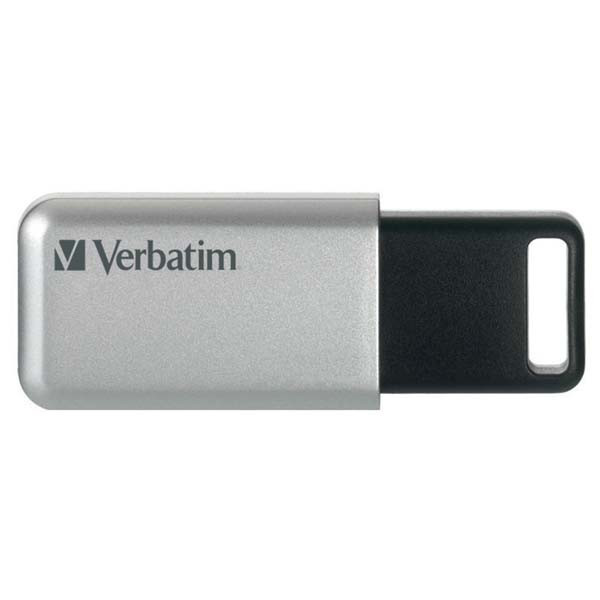 Verbatim USB flash disk, USB 3.0, 32GB, Secure Pro, Store N Go, stříbrný, 98665, USB A, AES 256-bit šifrování, DOPRODEJ
