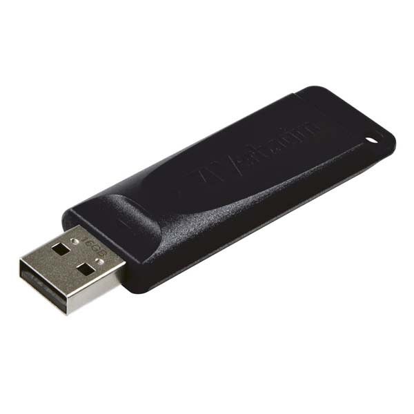 Verbatim USB flash disk, USB 2.0, 16GB, Slider, Store N Go, černý, 98696, USB A, s výsuvným konektorem