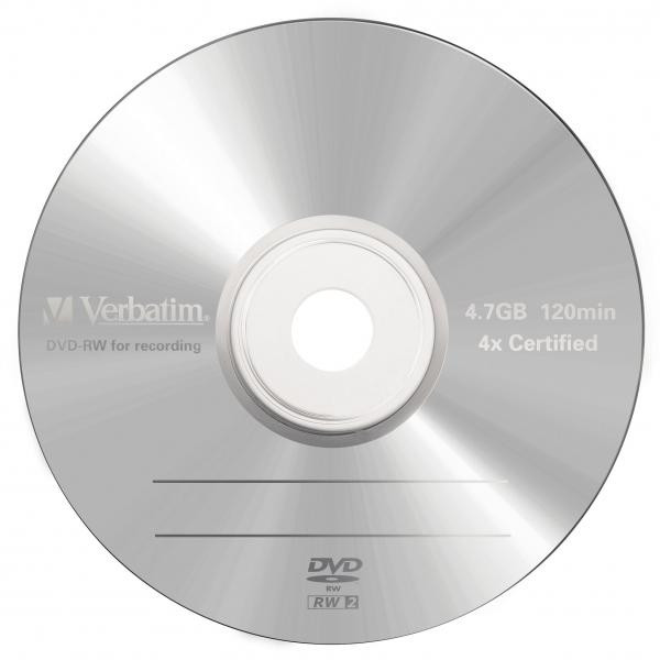 Verbatim DVD-RW, Matt Silver, 43285, 4.7GB, 4x, jewel box, 5-pack, bez možnosti potisku, 12cm, pro archivaci dat