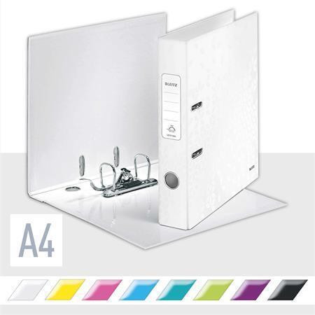 Pákový pořadač "180° WOW", bílá, 52 mm, A4, polaminovaný karton, lesklý, LEITZ