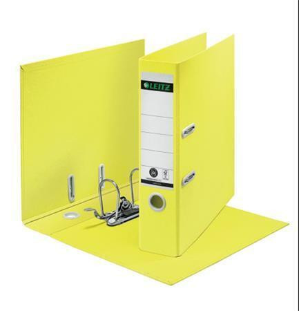 Pákový pořadač "180 Recycle", žlutá, 80 mm, A4, karton, LEITZ 10180015