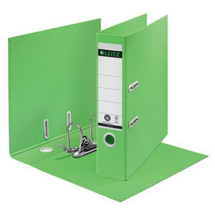 Pákový pořadač "180 Recycle", zelená, 80 mm, A4, karton, LEITZ 10180055