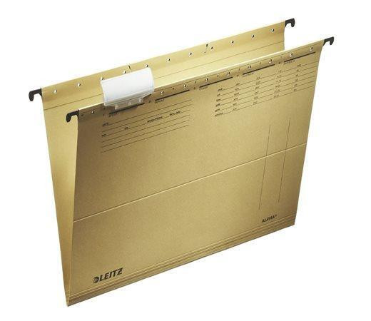 Závěsné desky "ALPHA®" typu "V", přírodní hnědá, A4, karton, LEITZ