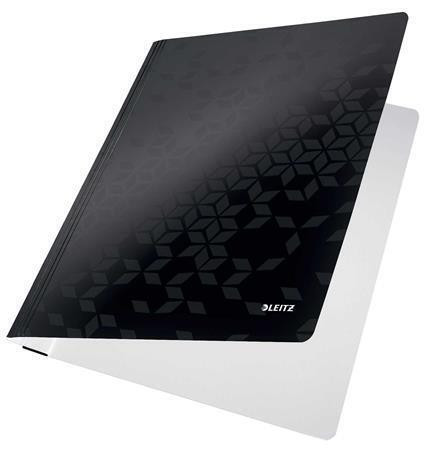 Desky s rychlovazačem "Wow", černá,  A4, laminovaný karton, LEITZ