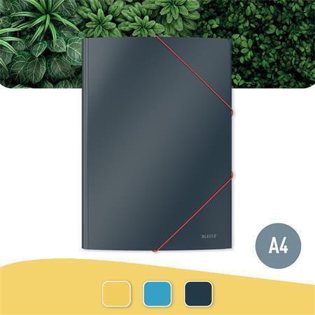 Spisové desky "Cosy", matně šedá, A4, s gumičkou, 15 mm, LEITZ