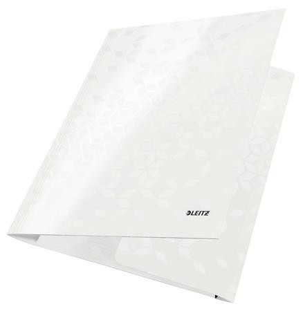 Desky s gumičkou "Wow", bílá, lesklá, karton, 12 mm, A4, LEITZ