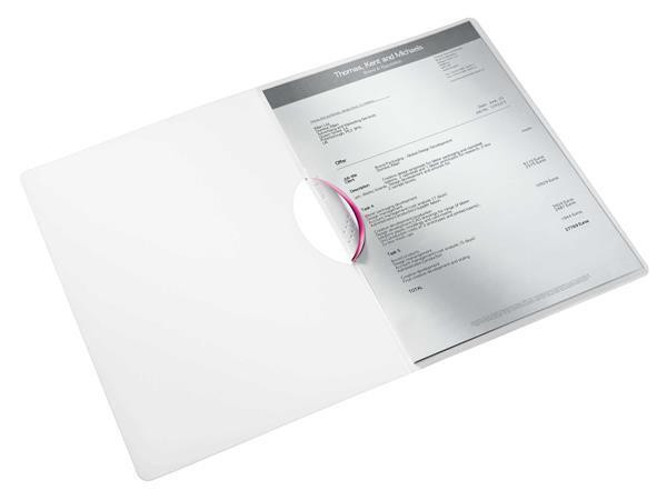 Desky s klipem "Wow ColorClip", metalická růžová, PP, A4, LEITZ