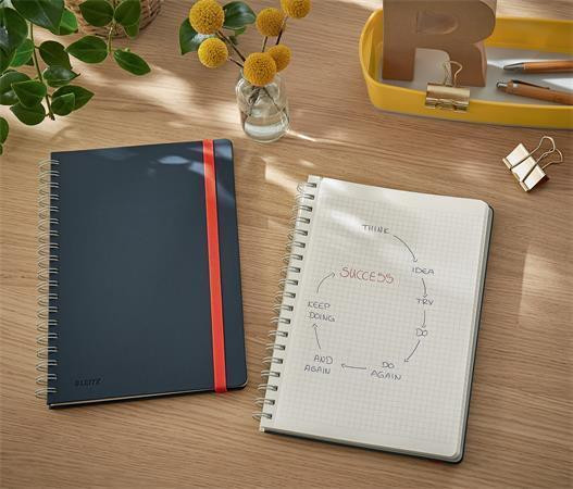 Spirálový sešit "Cosy Soft Touch", matně šedá, čtverečkovaný, B5, 80 listů, LEITZ