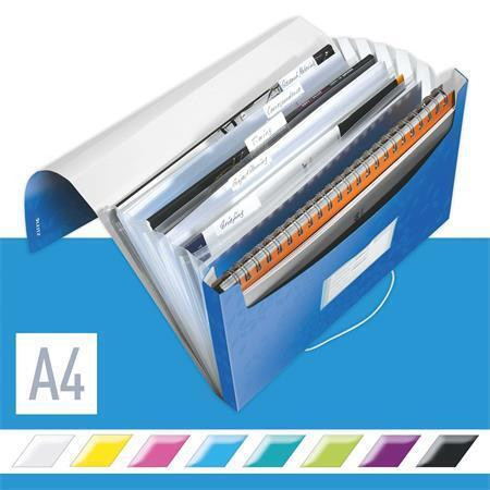 Aktovka na spisy "Wow", modrá, A4, PP, 6 částí, LEITZ