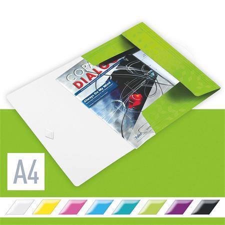 Desky s gumičkou "Wow", zelená, A4, PP, LEITZ