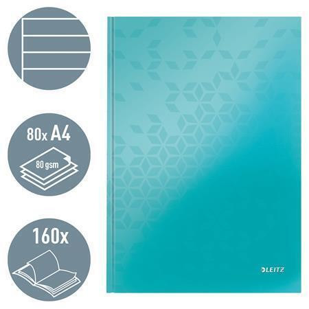 Zápisník "Wow", ledově modrá, linkovaný, A4, 80 listů, lesklá, LEITZ