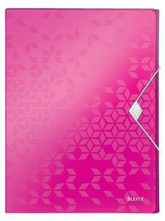 Box na spisy s gumičkou "Wow Jumbo", růžová, 30 mm, PP, A4, LEITZ