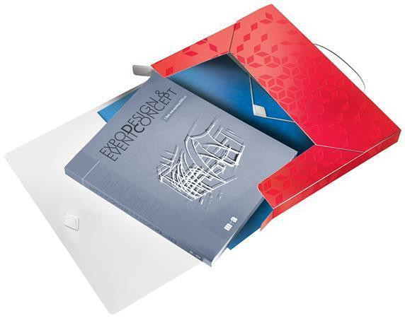 Desky s gumičkou "Wow Jumbo", červená, 30 mm, PP, A4, LEITZ 46290026