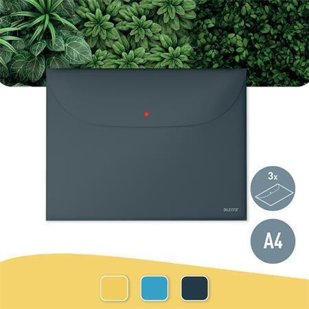 Desky na dokumenty "Cosy", matně šedá, A4, PP, s drukem, 2 kapsy, LEITZ