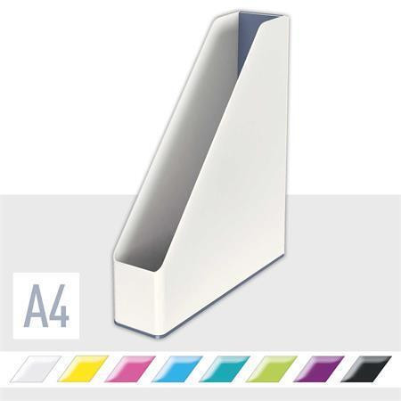 Stojan na časopisy "Wow", bílá, 73 mm, plast, dvoubarevný, LEITZ