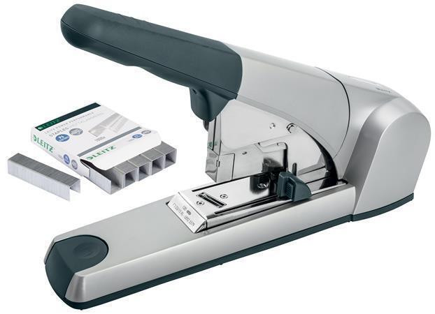 Sešívačka "5553", stříbrná, ploché sešívání, 25/10, 120 listů, LEITZ