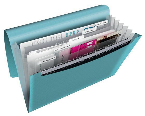Aktovka na spisy "Colour'Ice", modrá, A4, PP, 6 přihrádek, ESSELTE