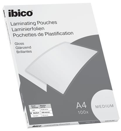 Laminovací fólie "Medium", 100 mikronů, A4, lesklá, 100 ks, IBICO 627309