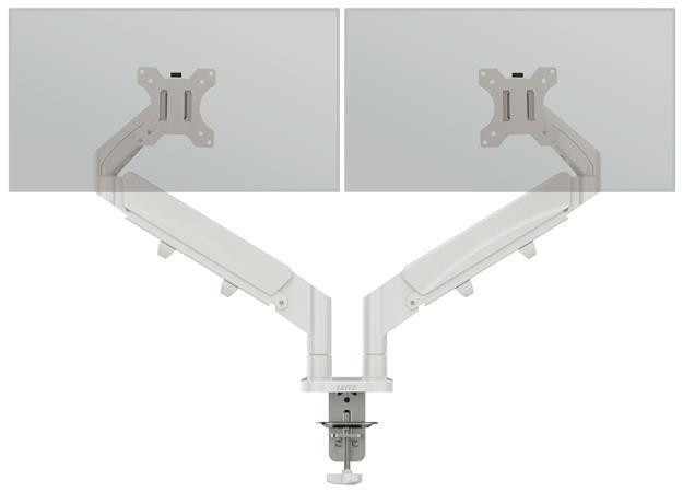Držák na monitor "Ergo Dual", světle šedá, 2 ramena, LEITZ 65370085