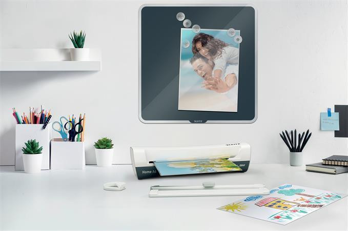 Laminovací stroj "iLam Home 4-in-1", bílá / šedá, A4, 80-125 mikronů, sada, LEITZ 74340001