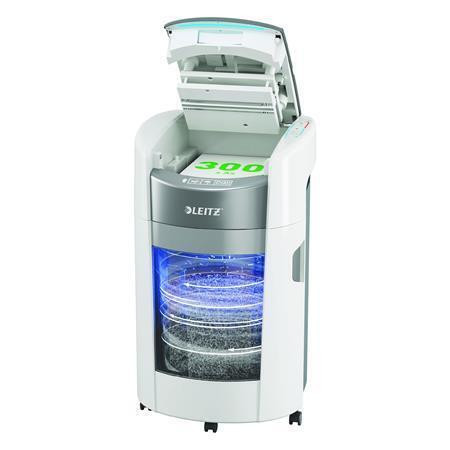 Skartovačka "IQ OptiMax Autofeed Office 300 P5", 300 listů, mikro řez, LEITZ 80410000