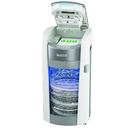 Skartovačka "IQ OptiMax Autofeed Office Pro 600 P4", 600 listů, křížový řez, LEITZ 80440000
