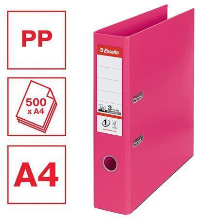 Pákový pořadač "Standard", ochranné spodní kování, fuchsia, 75 mm, A4, PP, ESSELTE
