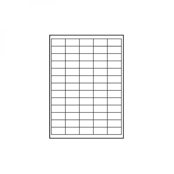 Logo etikety 38mm x 21.2mm, A4, matné, bílé, 65 etiket, 140g/m2, baleno po 10 ks, pro inkoustové a laserové tiskárny