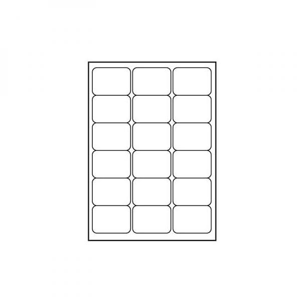 Logo etikety 68mm x 47mm, A4, matné, bílé, 18 etiket, 140g/m2, baleno po 10 ks, pro inkoustové a laserové tiskárny