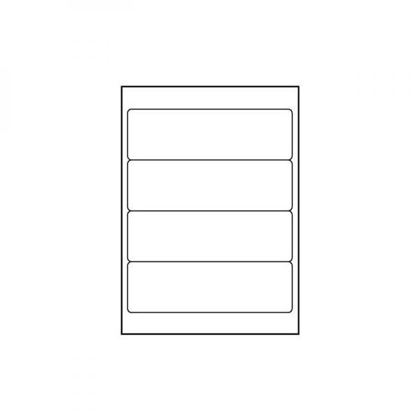 Logo etikety 192mm x 61mm, A4, matné, bílé, 4 etikety, 140g/m2, baleno po 25 ks, pro inkoustové a laserové tiskárny